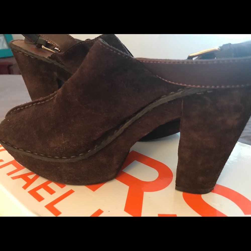 Michael Kors Dark Brown Suede Mules - Picture 6 of 7